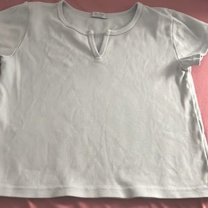 PacSun John Galt Blue Cropped Tee, Blue Triangle Slit